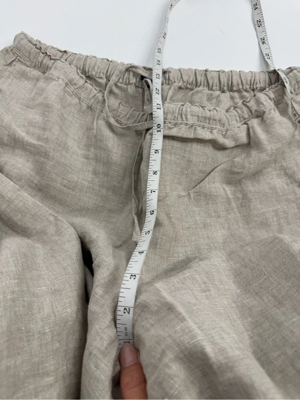 J. Crew Soleil Pants Flax Linen High Waist Soft Comfy Casual Natural Size LT
